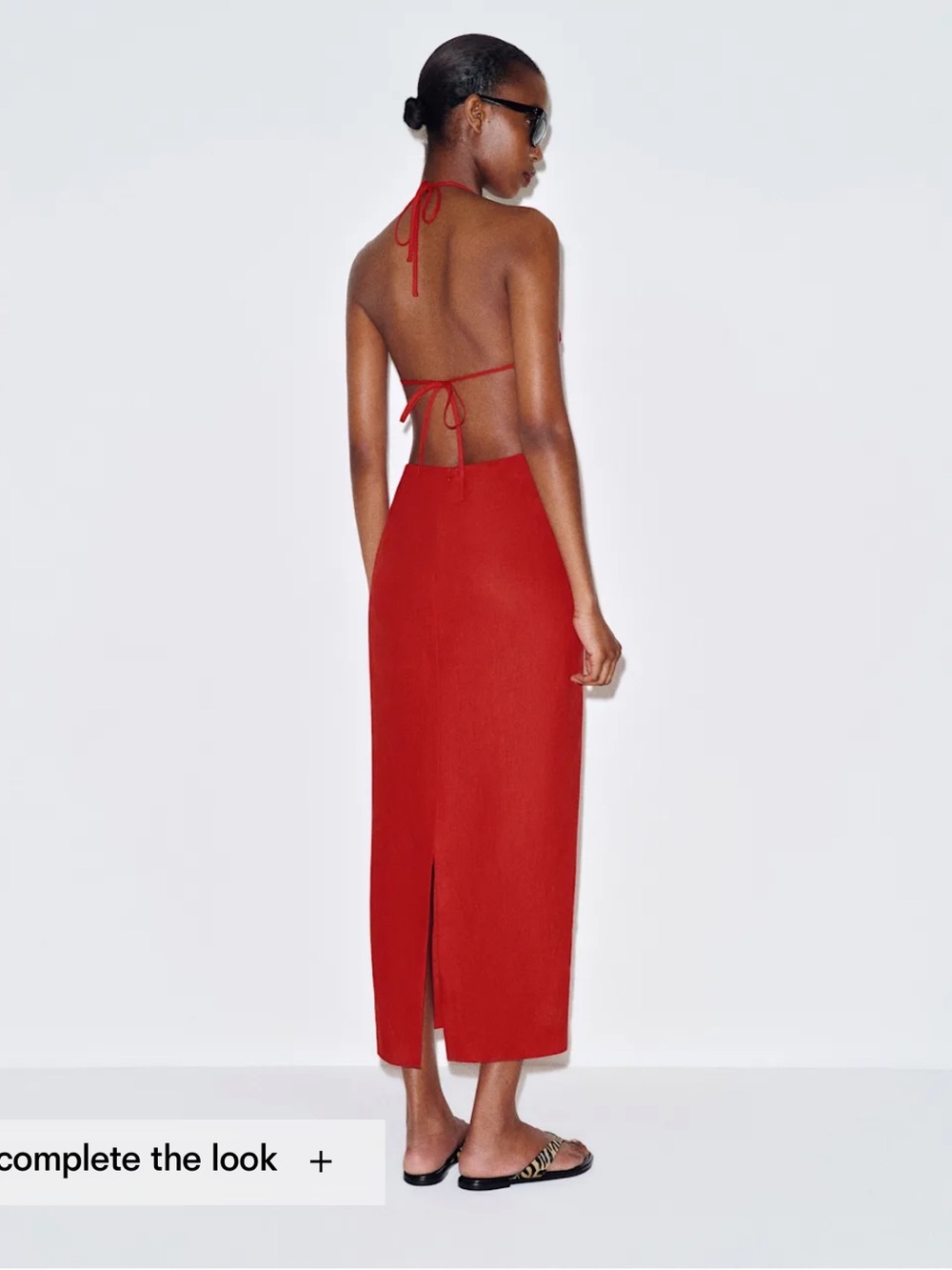 Reformation Red Halter Trista Linen Dress - Picture 4 of 4